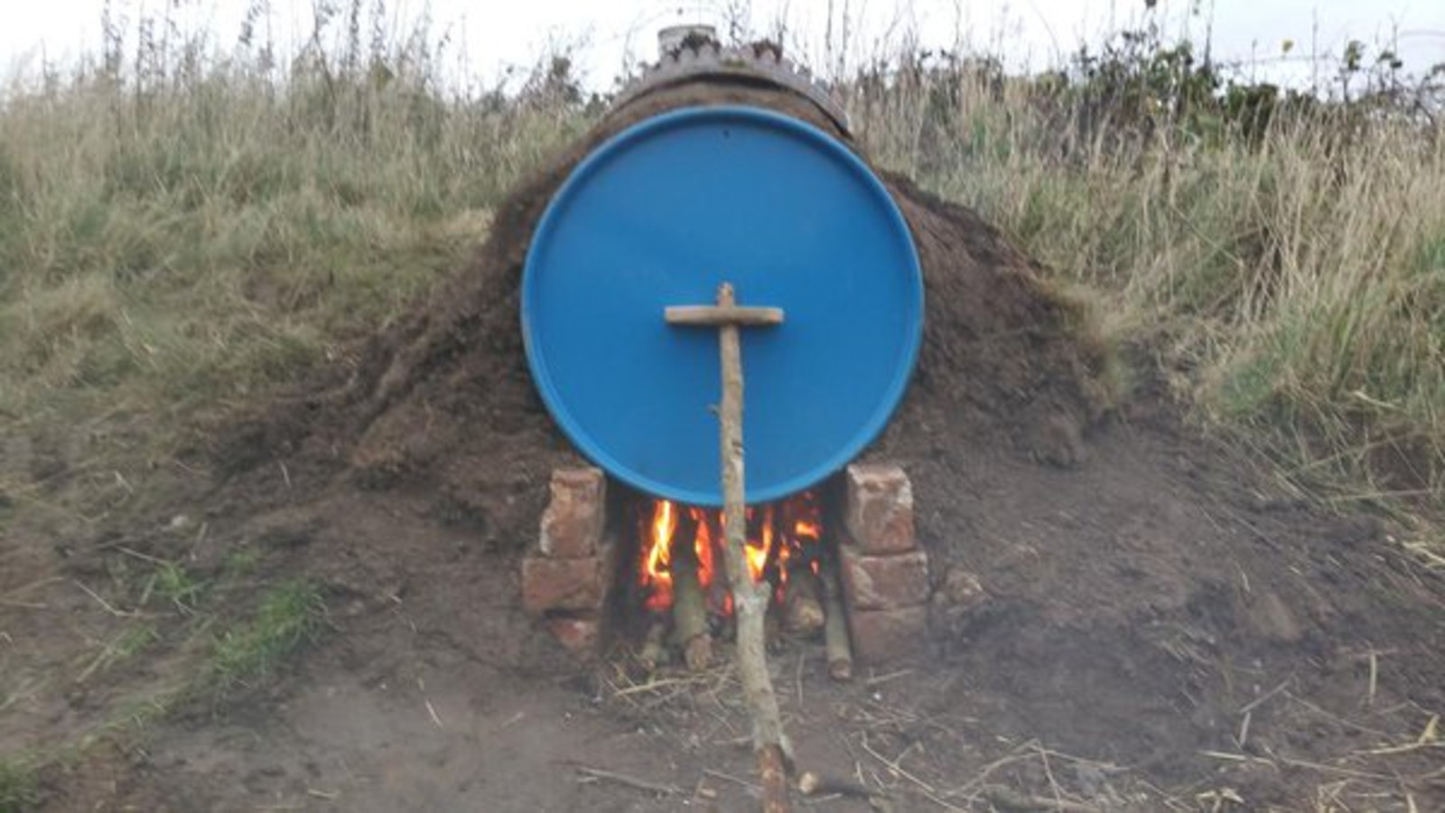 Oil Drum Fire that the Explorers built